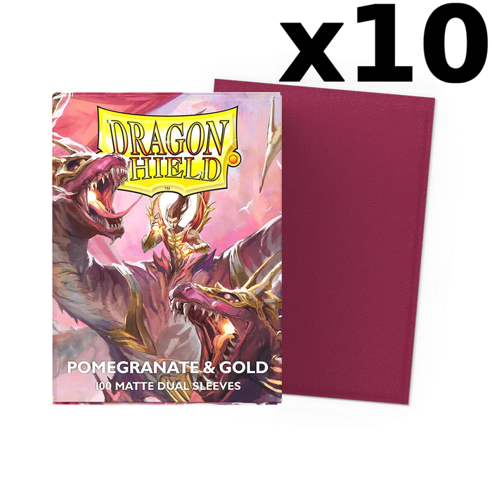 Pomegranate & Gold - Matte Dual Dragon Shield - Display of 10