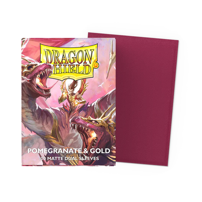 Pomegranate & Gold - Matte Dual Dragon Shield 100 Count Sleeves