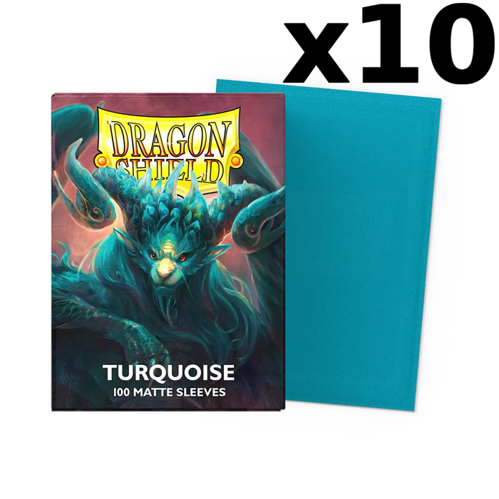 Turquoise - Matte Dragon Shield - Display of 10