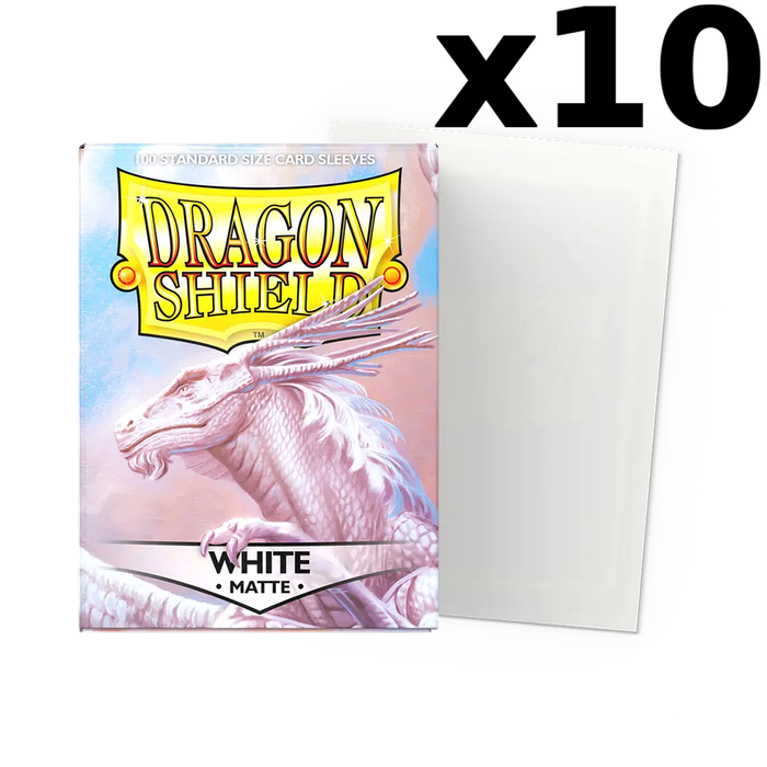 White - Matte Dragon Shield - Display of 10