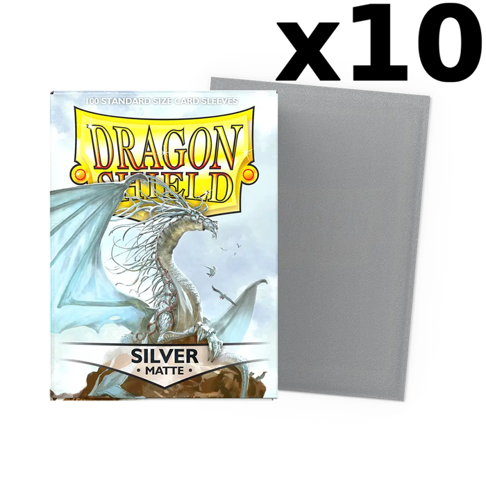 Silver - Matte Dragon Shield - Display of 10