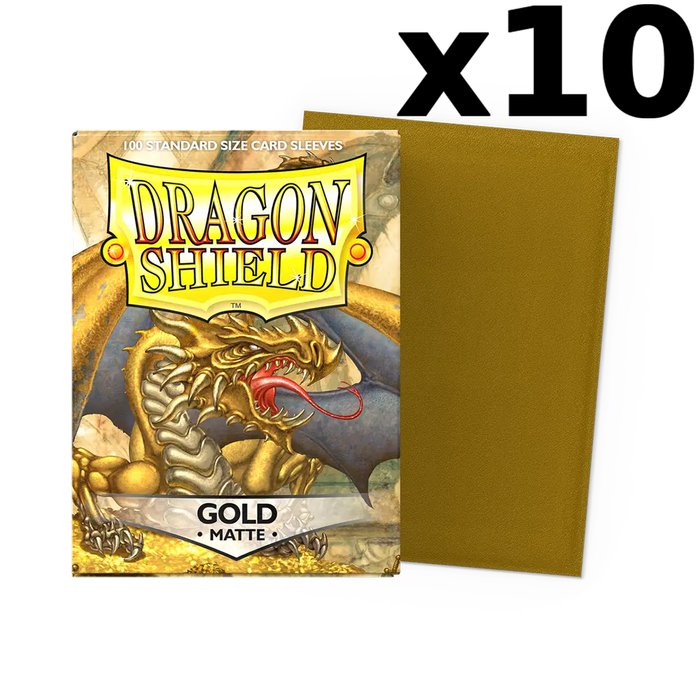 Gold - Matte Dragon Shield - Display of 10