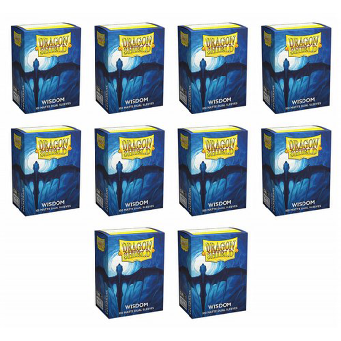 Wisdom - Matte Dual Dragon Shield - Display of 10