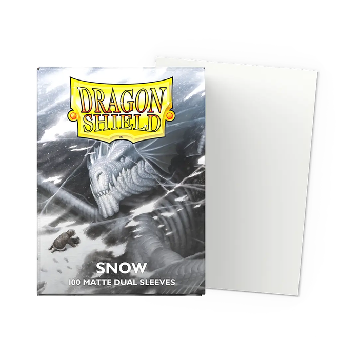 Snow - Matte Dual Dragon Shield 100 Count Sleeves